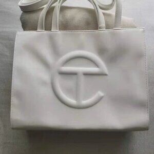 Telfar Medium White Shopping Bag